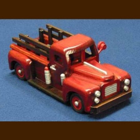 手作り木製乗物模型　消防車S