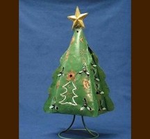 手作りクリスマスデコレーション　キャンドルツリー　緑